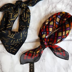 ECHO Vintage Silk Neck Scarf Bundle. Excellent Condition.